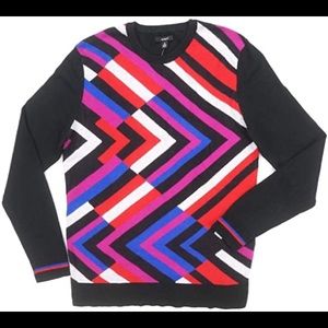 📦🏷 3/ $20 🏷Retro Print Alfani Mens Zig-Zag Crew Neck Sweater Small